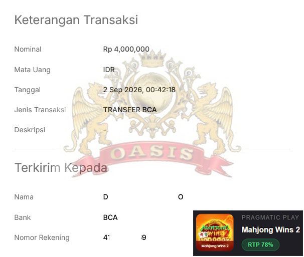 BUKTI JACKPOT OASISTOGEL