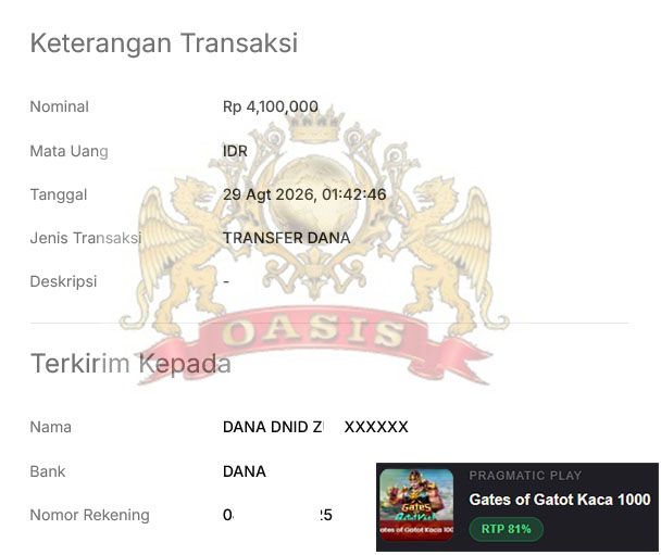 BUKTI JACKPOT OASISTOGEL