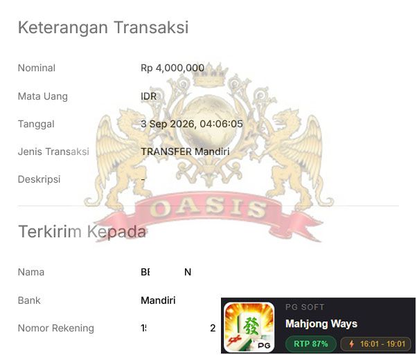 BUKTI JACKPOT OASISTOGEL