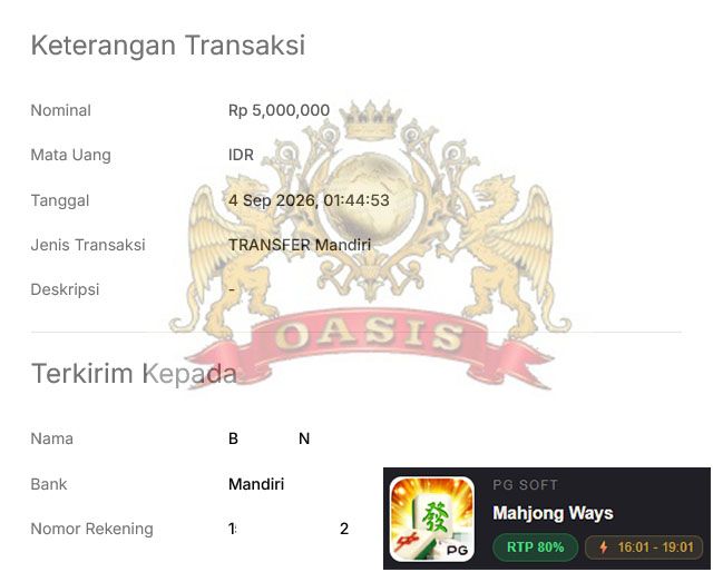 BUKTI JACKPOT OASISTOGEL