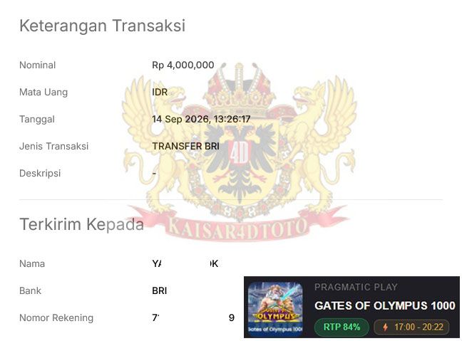 BUKTI JACKPOT KAISAR4DTOTO