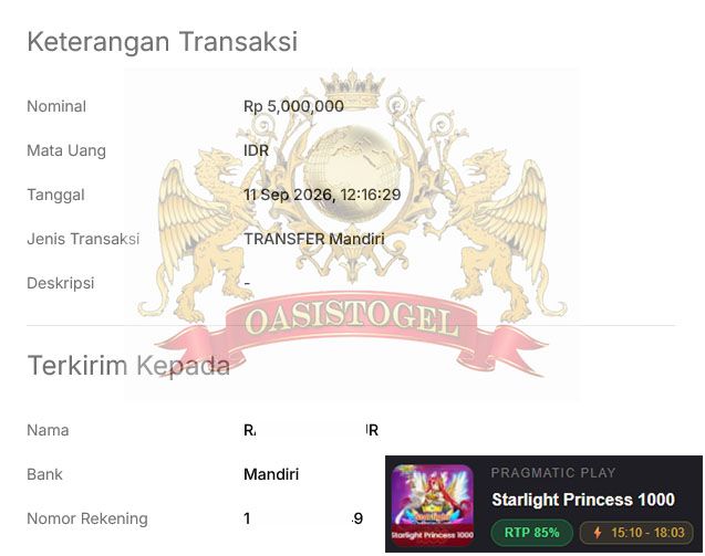 BUKTI JACKPOT OASISTOGEL