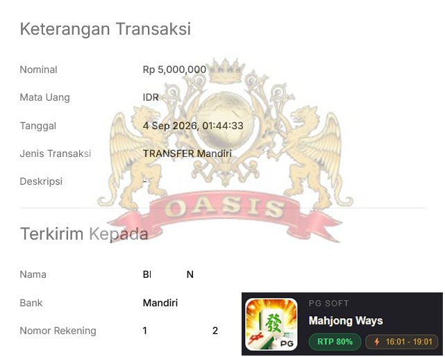 BUKTI JACKPOT OASISTOGEL
