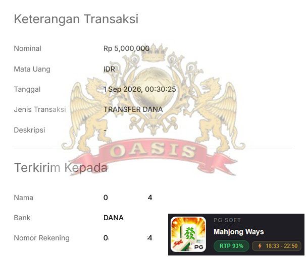 BUKTI JACKPOT OASISTOGEL