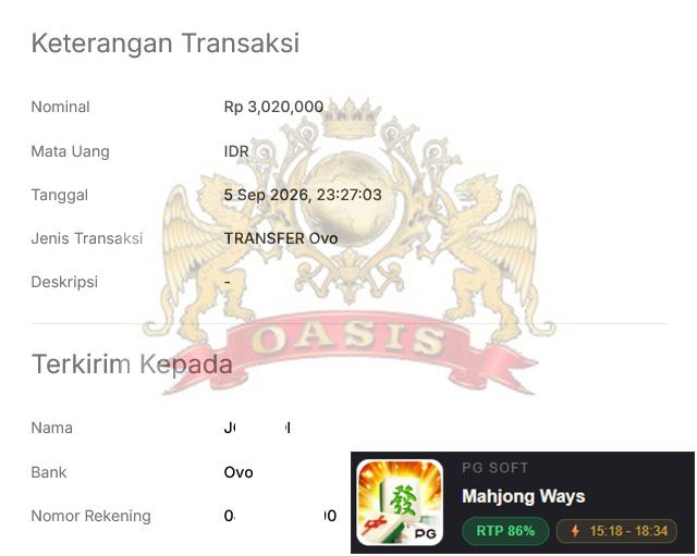 BUKTI JACKPOT OASISTOGEL