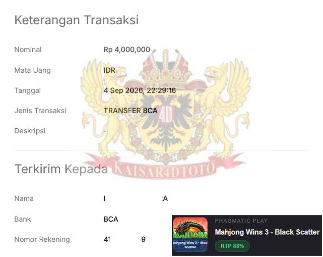 BUKTI JACKPOT KAISAR4DTOTO