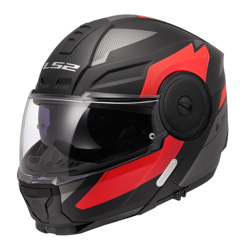 Kaciga LS2 Flip Up FF902 SCOPE II DURIA crno crvena sa naočaarima