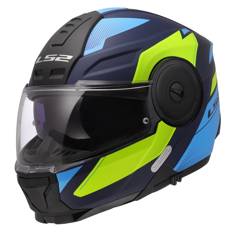 Kaciga LS2 Flip Up FF902 SCOPE II DURIA mat plavo žuta sa naočarima