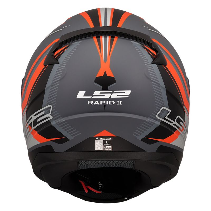 Kaciga LS2 Full Face FF353 Rapid II FLITZ narandžasto siva thumbnail 4