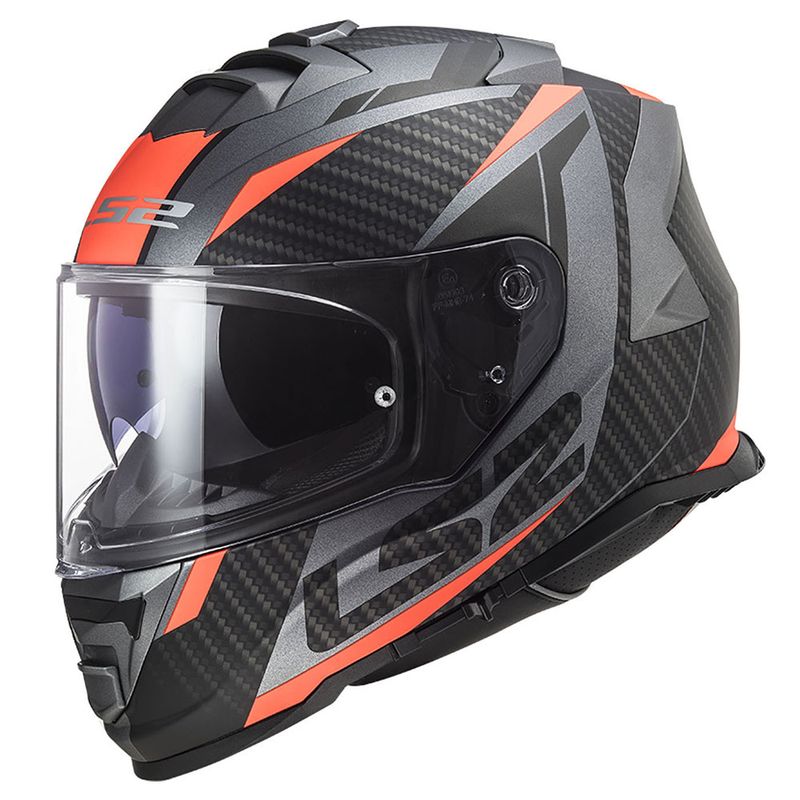 Kaciga LS2 Full Face FF800 STORM II RACER mat titanium narandžasta sa naočarima - 1