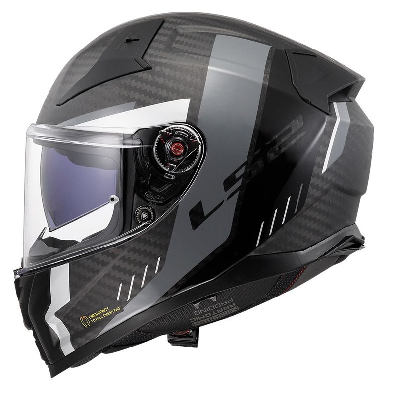 Kaciga LS2 Full Face FF811 VECTOR II CARBON GRID crno siva sa naočarima thumbnail 2