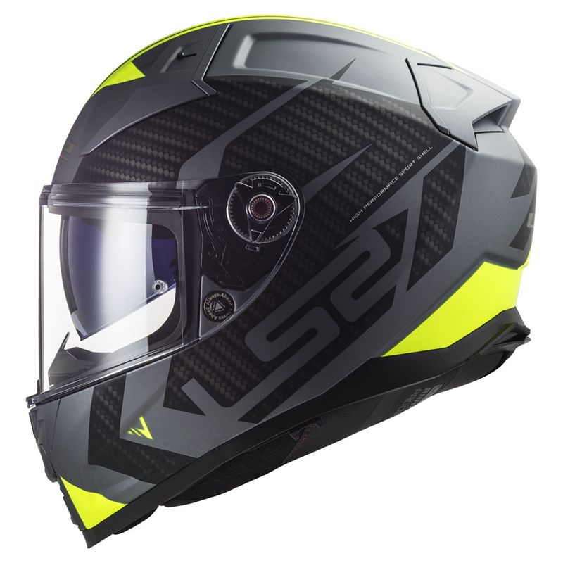 Kaciga LS2 Full Face FF811 VECTOR II SPLITTER mat titanium žuta sa naočarima thumbnail 2