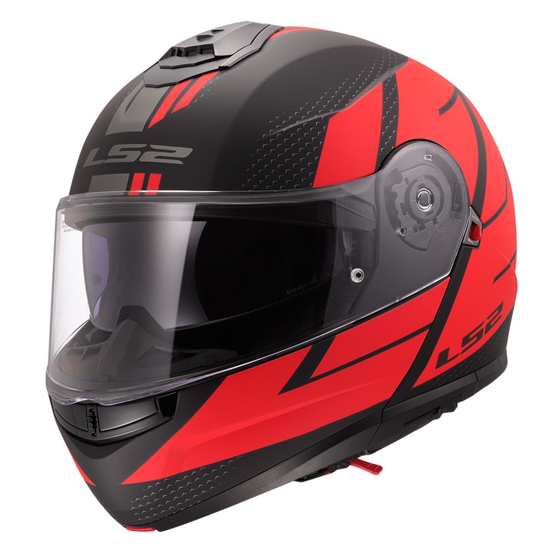 Kaciga LS2 Flip Up FF908 STROBE II CODE crno crvena sa naočarima 