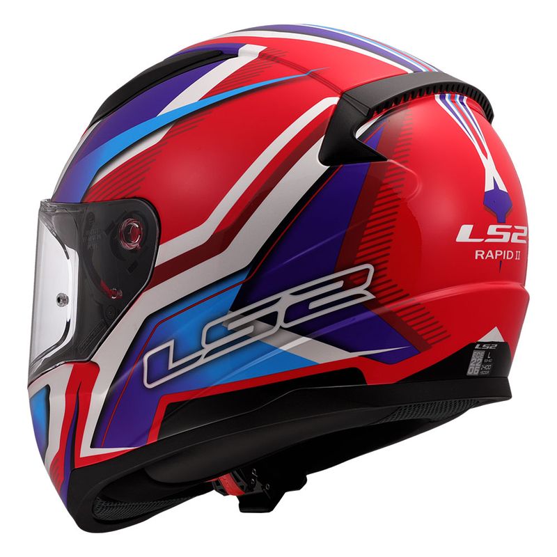 Kaciga LS2 Full Face FF353 Rapid II FLITZ belo plavo crvena thumbnail 3