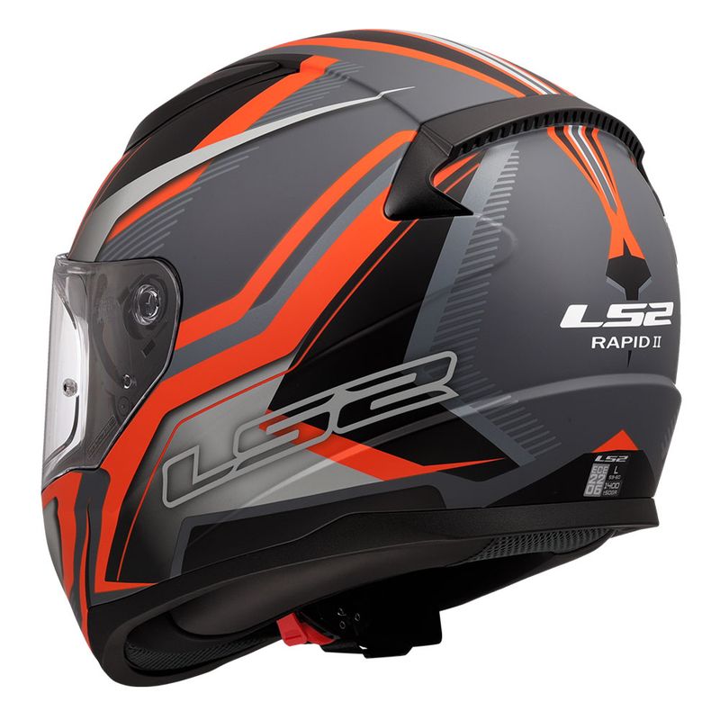 Kaciga LS2 Full Face FF353 Rapid II FLITZ narandžasto siva thumbnail 3