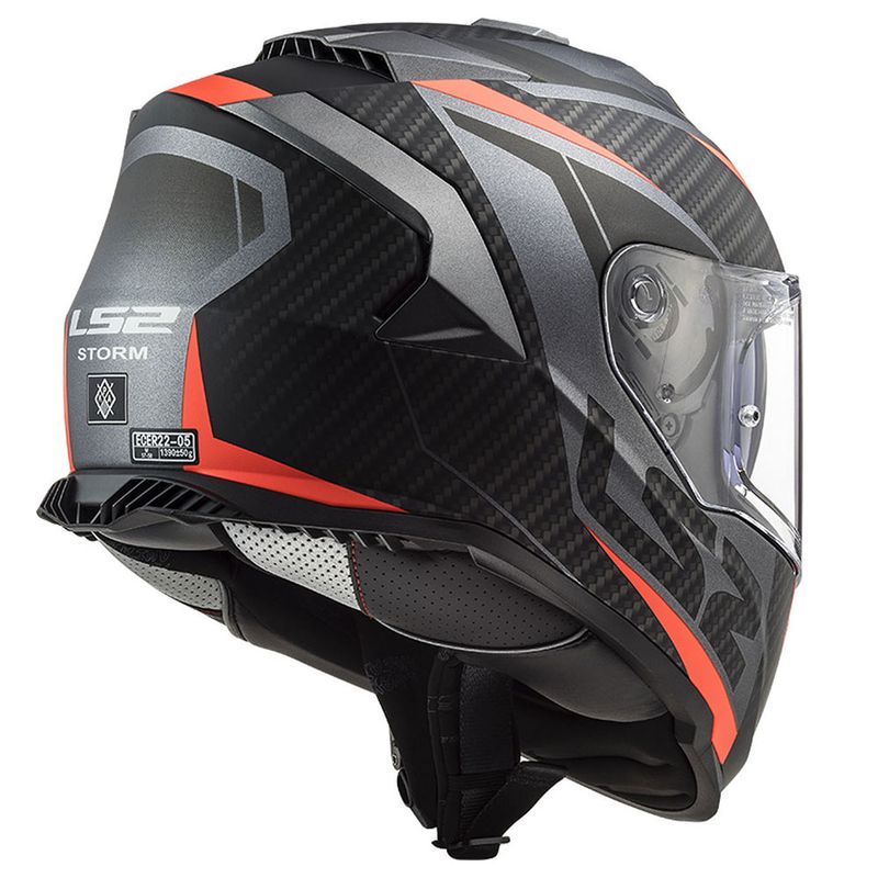 Kaciga LS2 Full Face FF800 STORM II RACER mat titanium narandžasta sa naočarima thumbnail 2