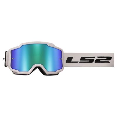 Moto Cross naočare LS2 CHARGER bele sa iridijum zelenim vizirom