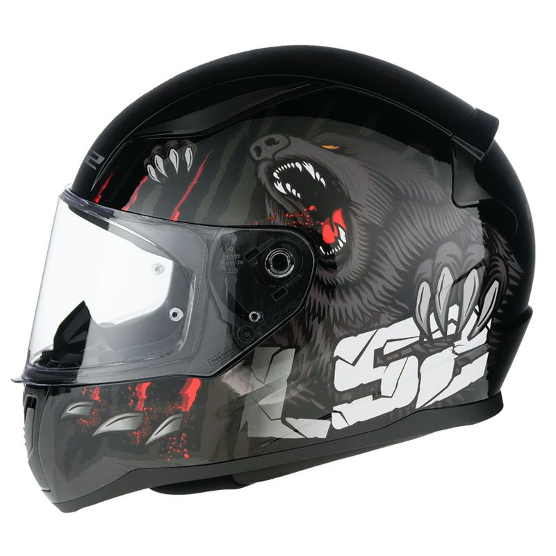 Kaciga LS2 Full Face FF353 Rapid II CLAW crno crvena thumbnail 2