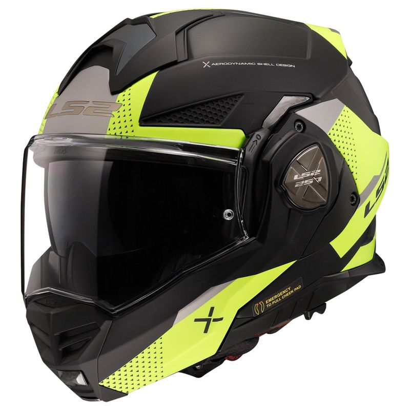 Kaciga LS2 Flip Up FF901 ADVANT X OBLIVION mat crno žuta sa naočarima - 1