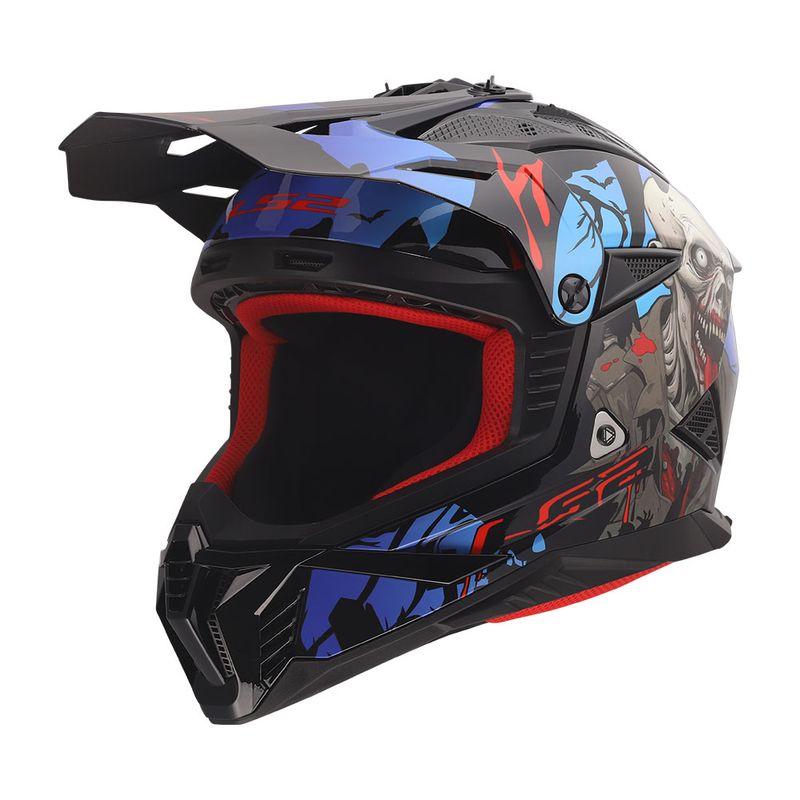 Kaciga LS2 Cross MX708 FAST II ZOMBIE II crno crveno plava - 1