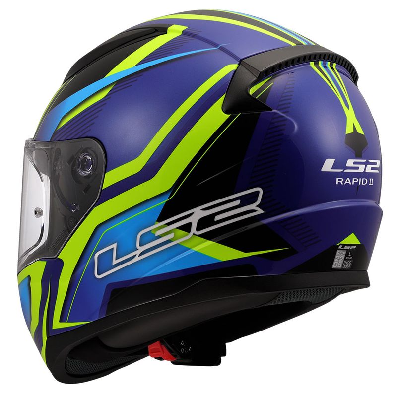Kaciga LS2 Full Face FF353 Rapid II FLITZ žuto plava thumbnail 3