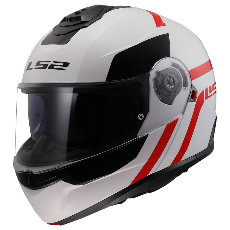 Kaciga LS2 Flip Up FF908 STROBE II AUTOX belo crvena sa naočarima