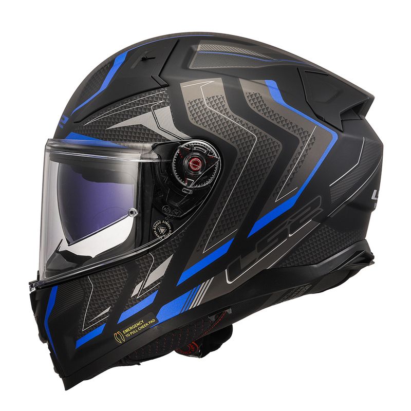 Kaciga LS2 Full Face FF811 VECTOR II ALIZER crno plava sa naočarima thumbnail 2