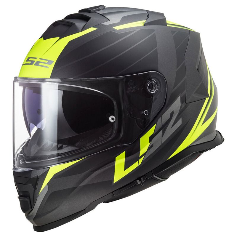 Kaciga LS2 Full Face FF800 STORM II NERVE mat crno žuta sa naočarima - 1