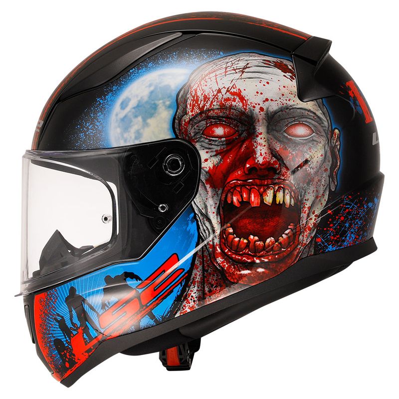 Kaciga LS2 Full Face FF353 Rapid II ZOMBIE crno crvena thumbnail 2