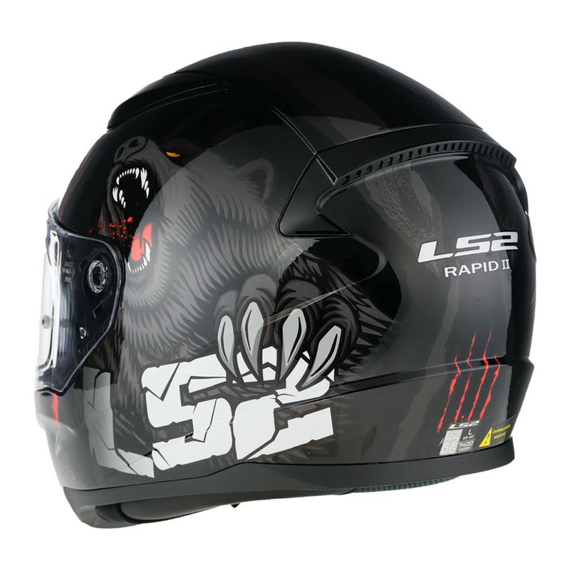 Kaciga LS2 Full Face FF353 Rapid II CLAW crno crvena thumbnail 3