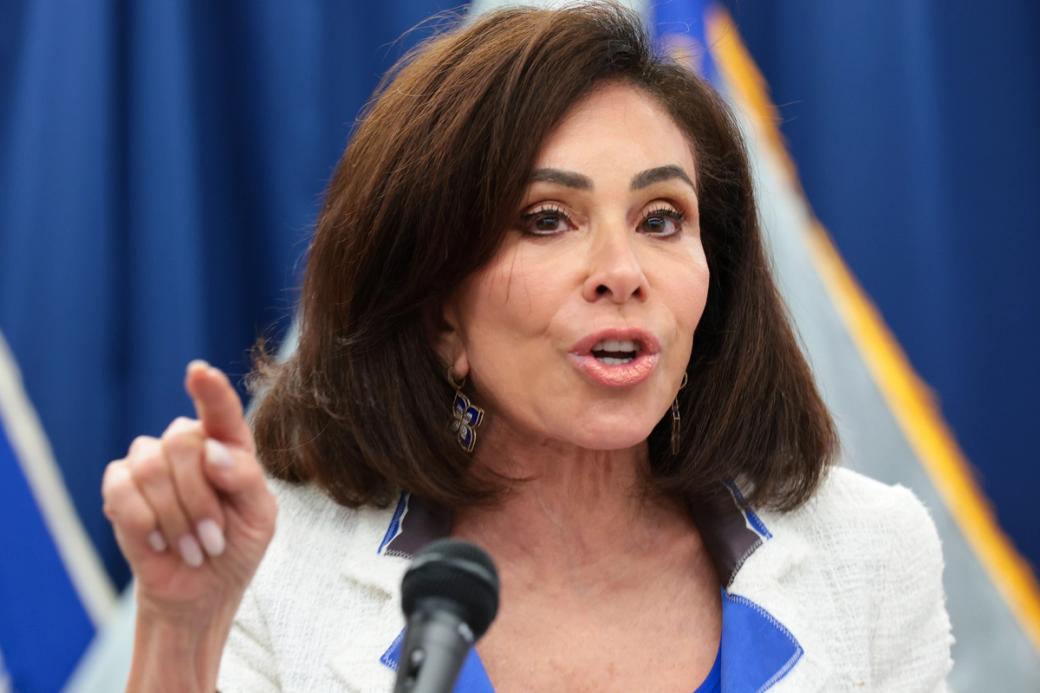 U.S. Attorney for the District of Columbia Jeanine Pirro speaks during a press conference on July 2. (Anna Moneymaker/Getty Images)