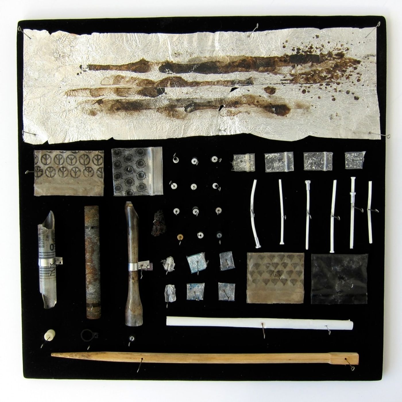 MOTH COLLECTION_______debris from heroin and crack use / various sizes / 2011