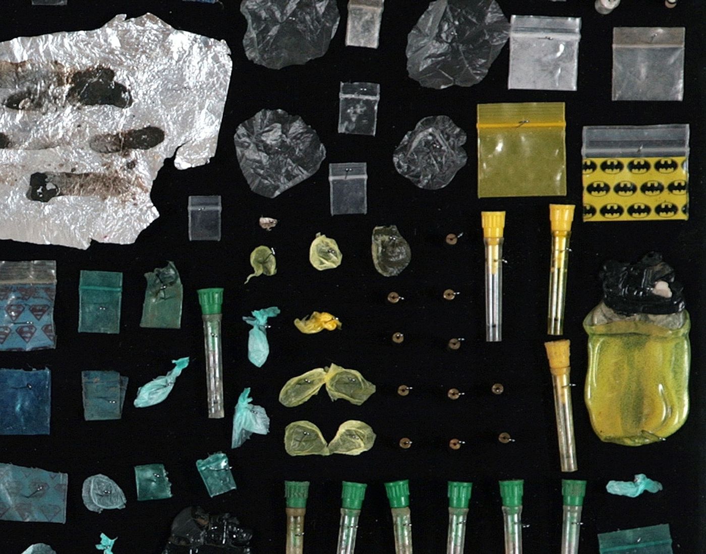 MOTH COLLECTION_______debris from heroin and crack use / various sizes / 2011