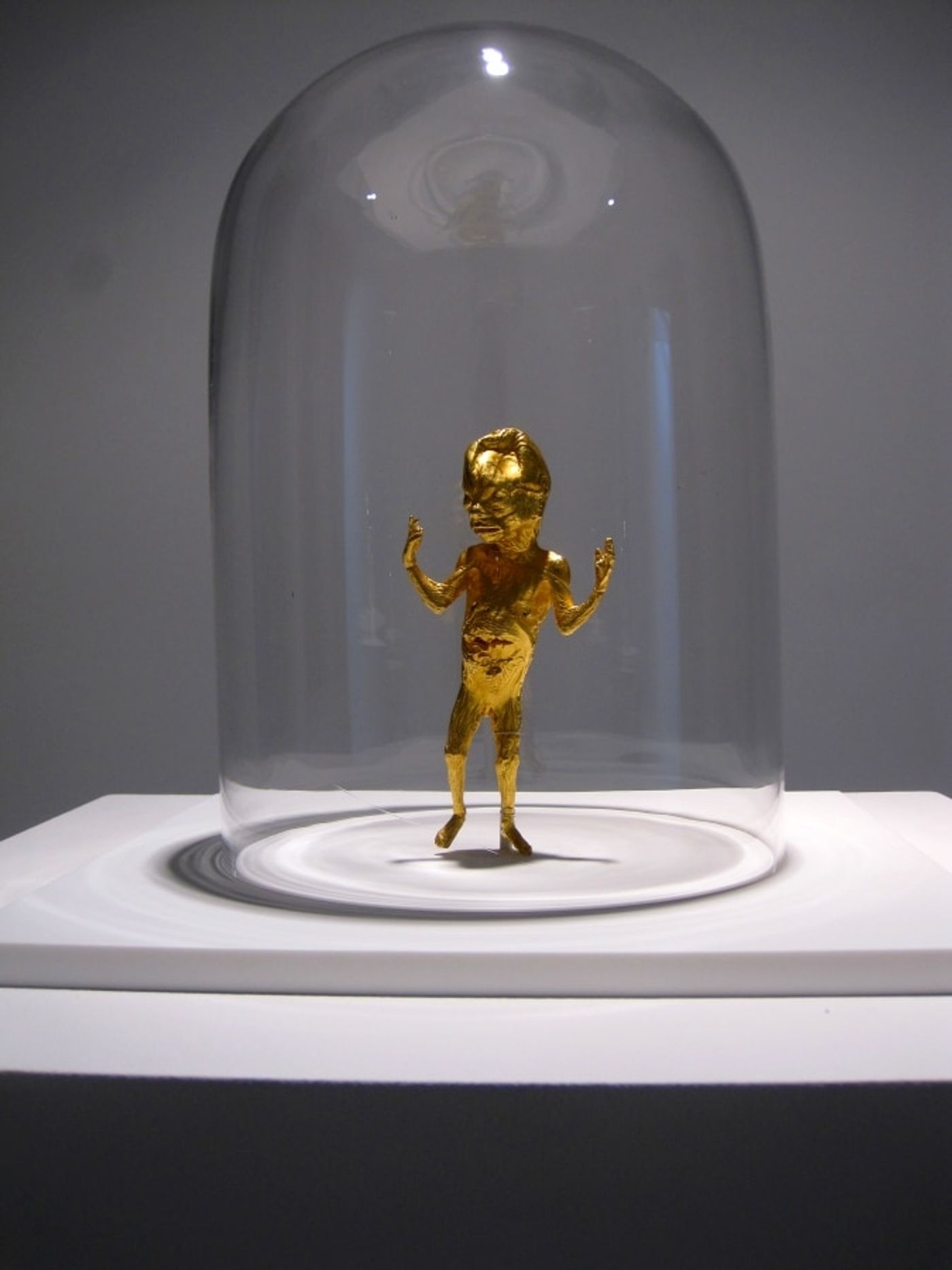 IF JESUS HAD BEEN AN ABORTION HOW HAPPY WE WOULD BE_______15 x 7 x 4 cm, 24 karat gold plated cast bronze / 2009 / Edition of 3 + 1 AP