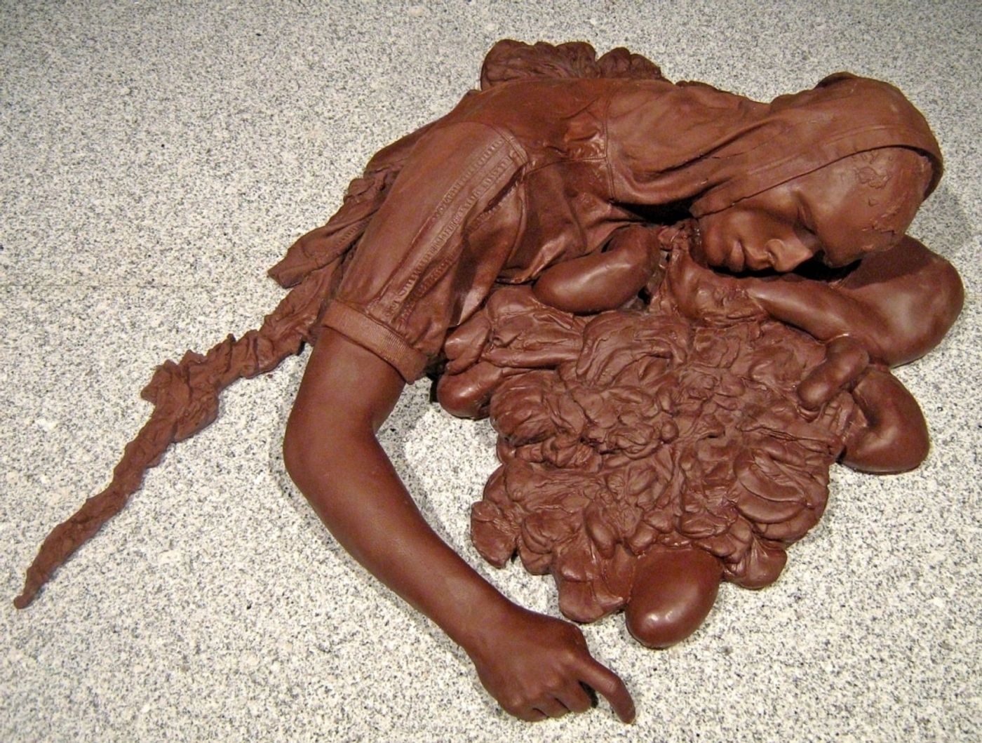 ON THE ROAD TO HEAVEN THE HIGHWAY TO HELL _______remnants of the suicide bomber / chocolate / 75X30X88 cm / 2008