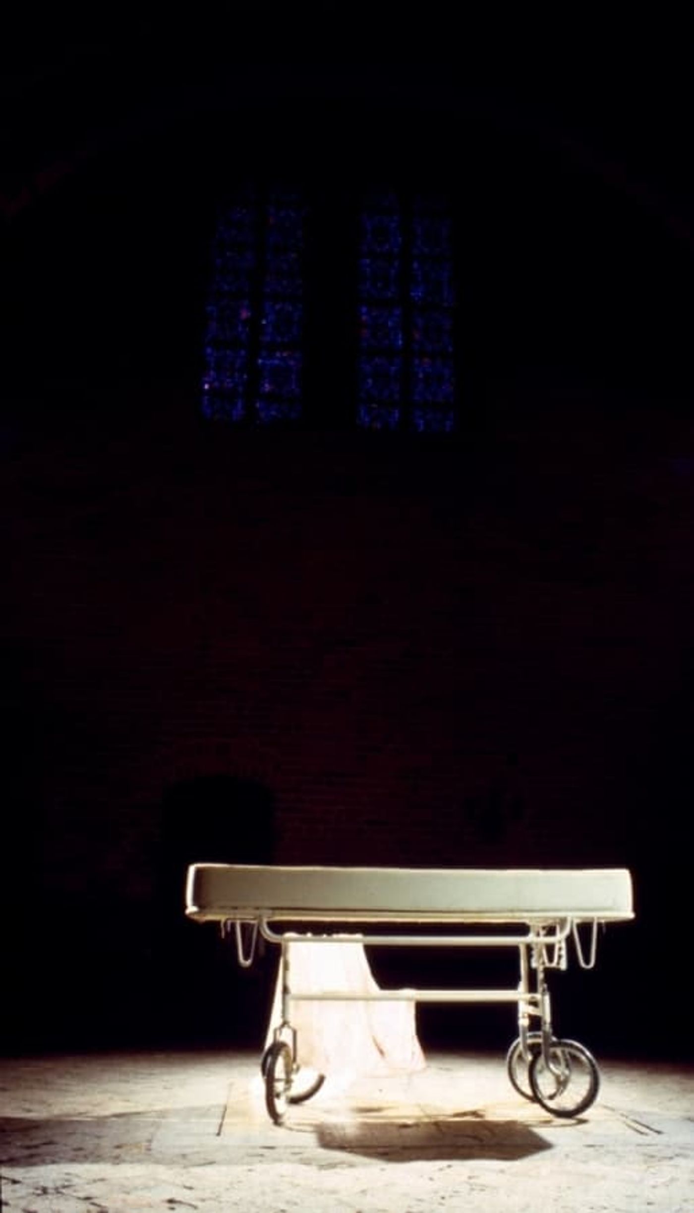 SLEEPING WITH CHOCOLATE_______autopsy table a self-contained unit, where chocolate is pumped to the surface and returns through a middle drain / 1996