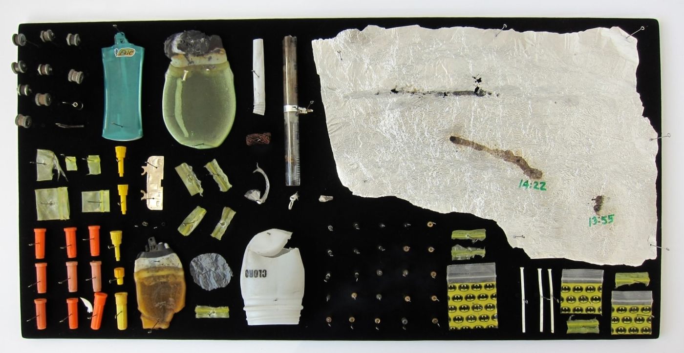 MOTH COLLECTION_______debris from heroin and crack use / various sizes / 2011