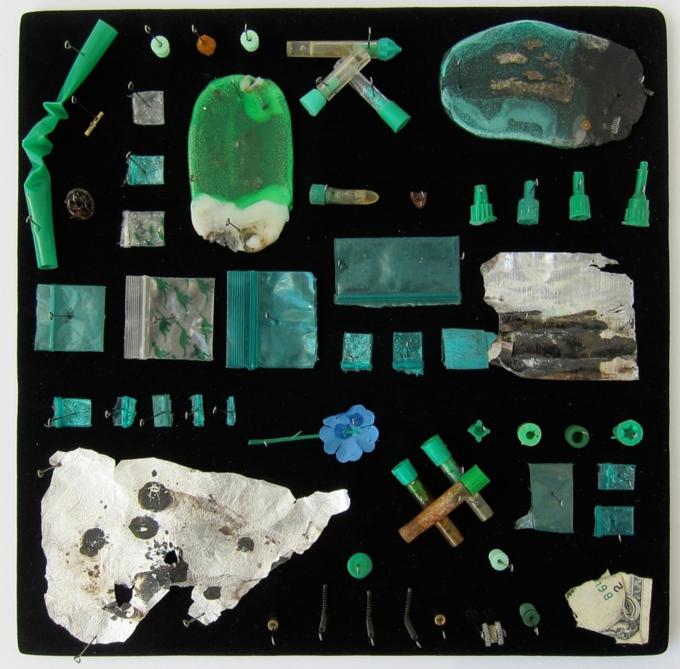 MOTH COLLECTION_______debris from heroin and crack use / various sizes / 2011