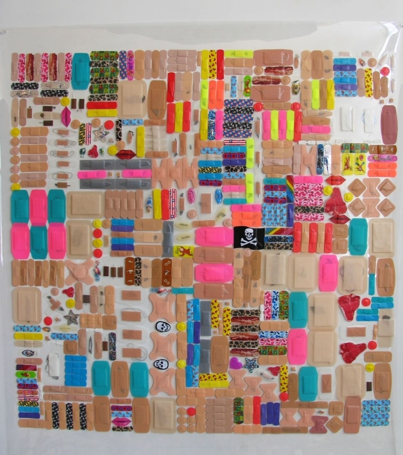 LOVE as a LIST OF VICARIOUS EDGES Series_______surgical scalpels, blades, pins, razors, bandages / various sizes / 2006 — 2010