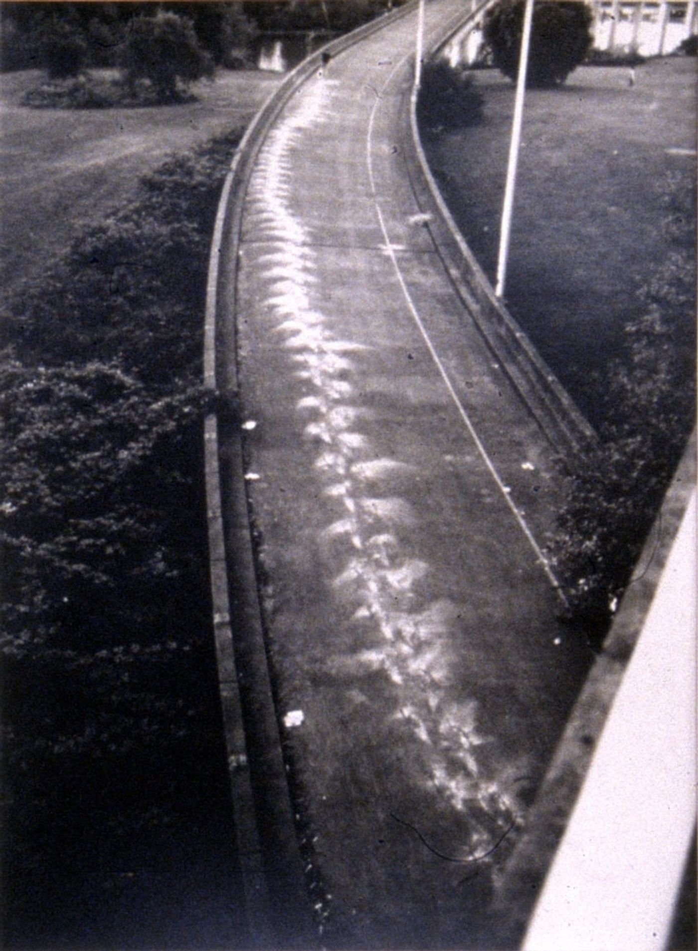 SNOWSHOES_______ an ongoing performance, snowshoes containing white flour are leaving marks while walking in different cities / SEATTLE / 1990 —