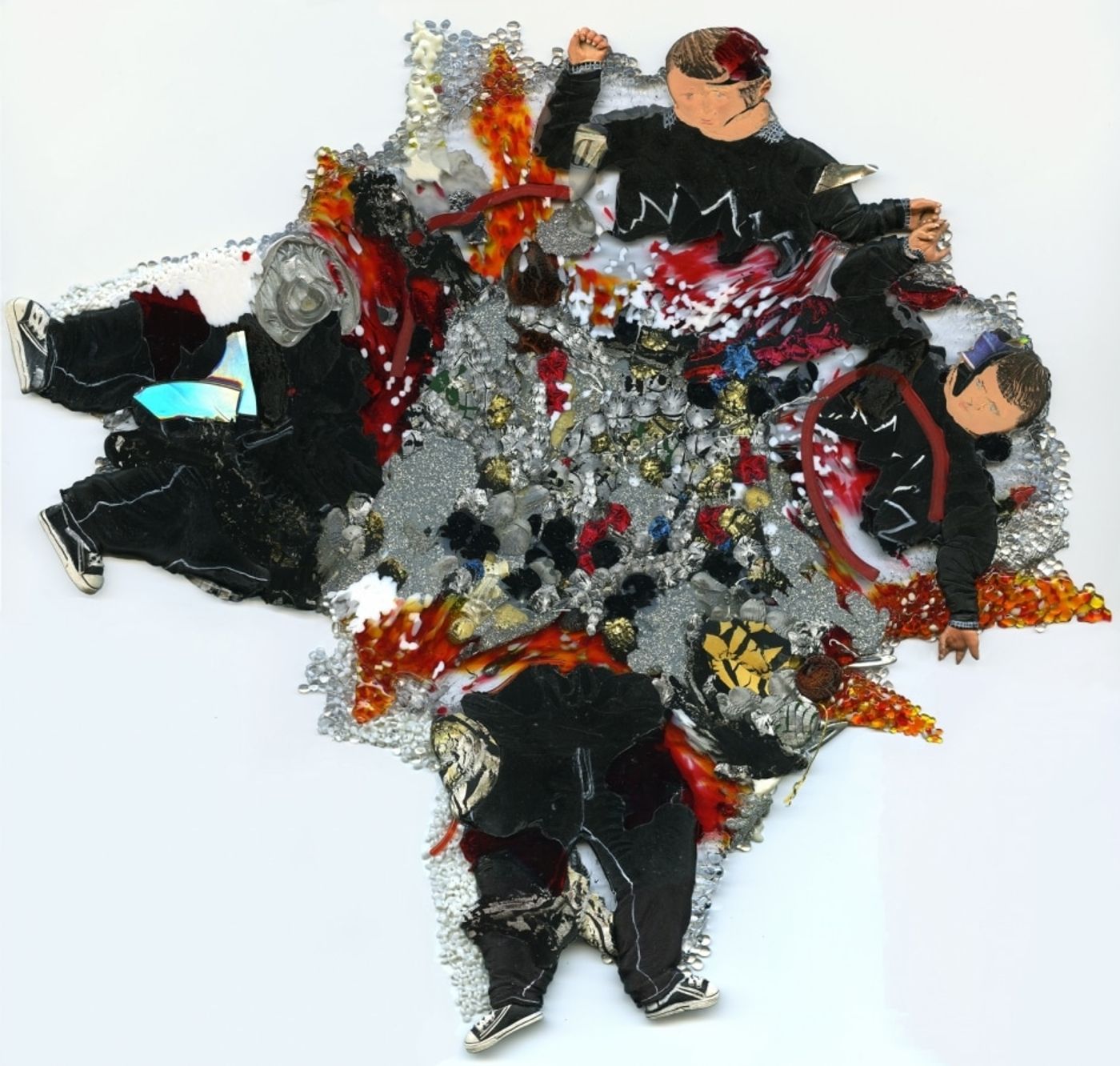 TWINS SUICIDE BOMBERS_______heated and pressed mixed plastic / 35X35X1 cm/2008