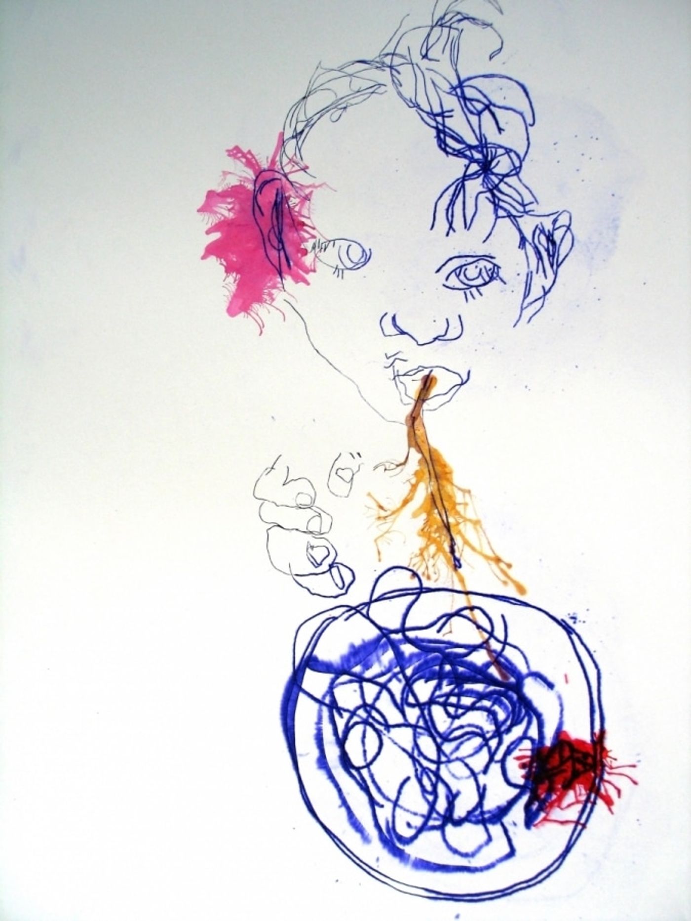 jody_____mimeograph carbon, alcohol, ink on paper