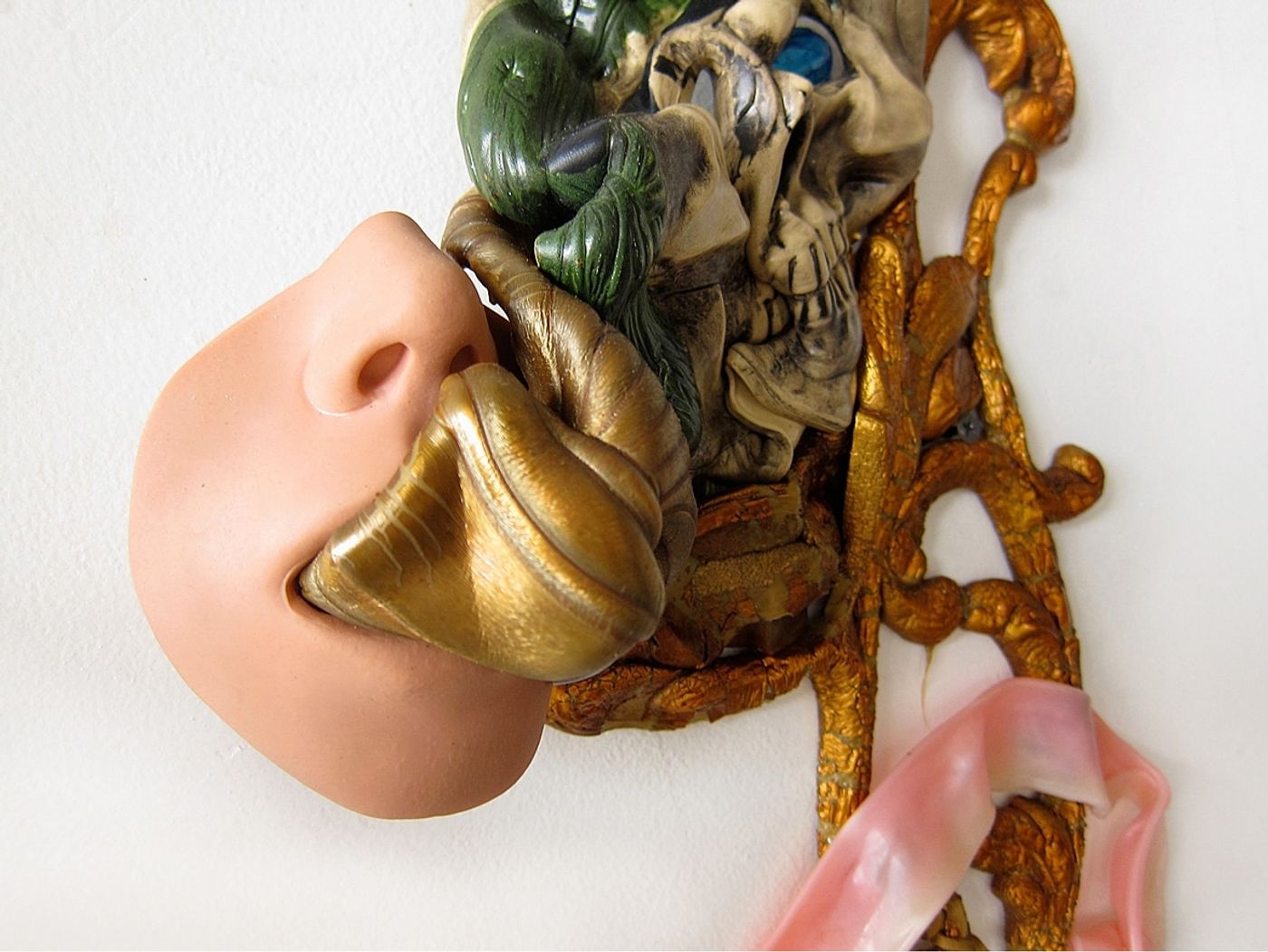 I'LL BE THE ONE TO WATCH YOU FALL_______melted plastic, rubber, glass crystal 34X 26X 7 cm / 2011