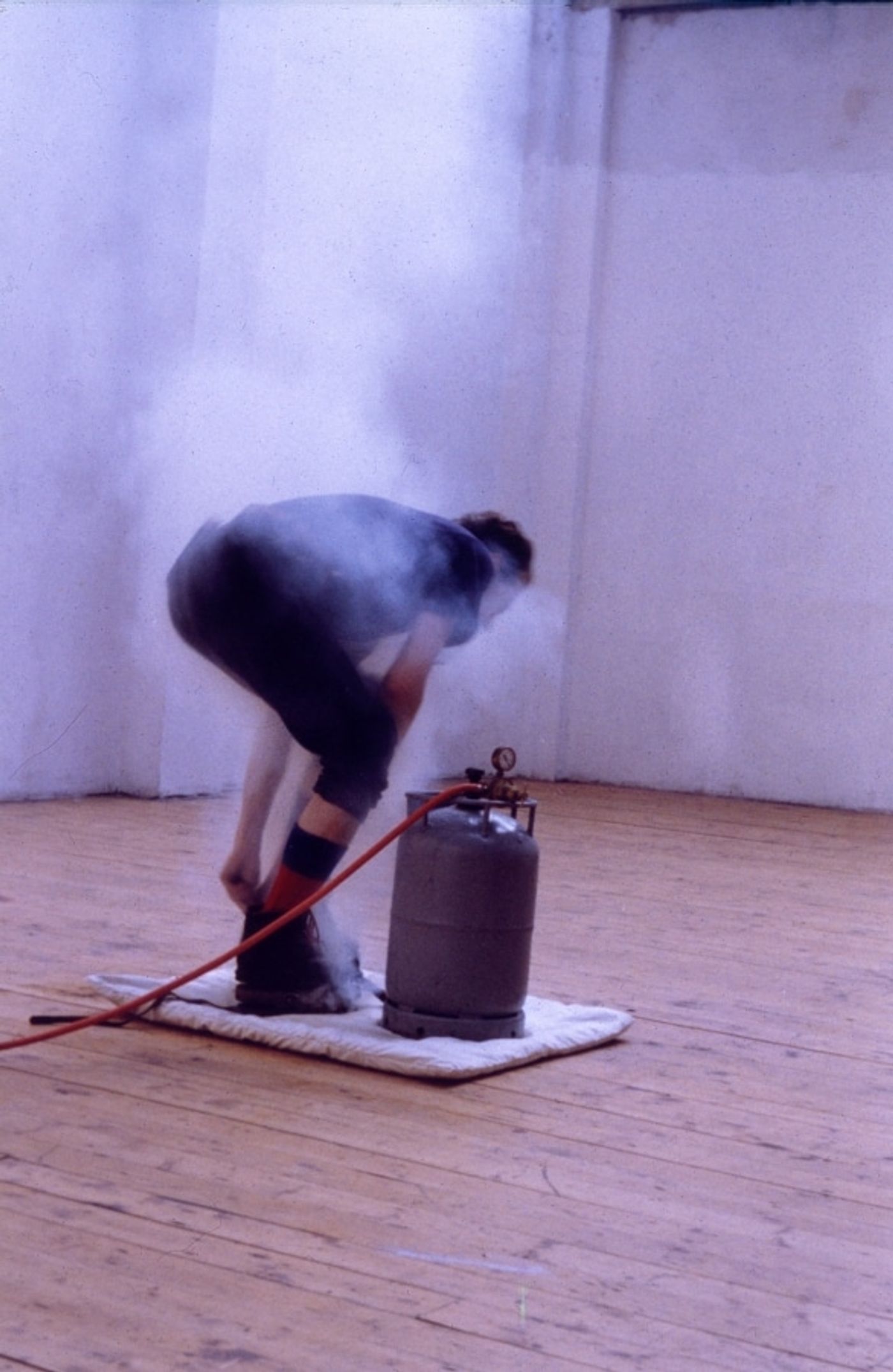 LANDSCAPE WITH INCIDENT_______bronze soled shoes heated to flash point / Oceaan Gallery Arnhem The Netherlands / 1993