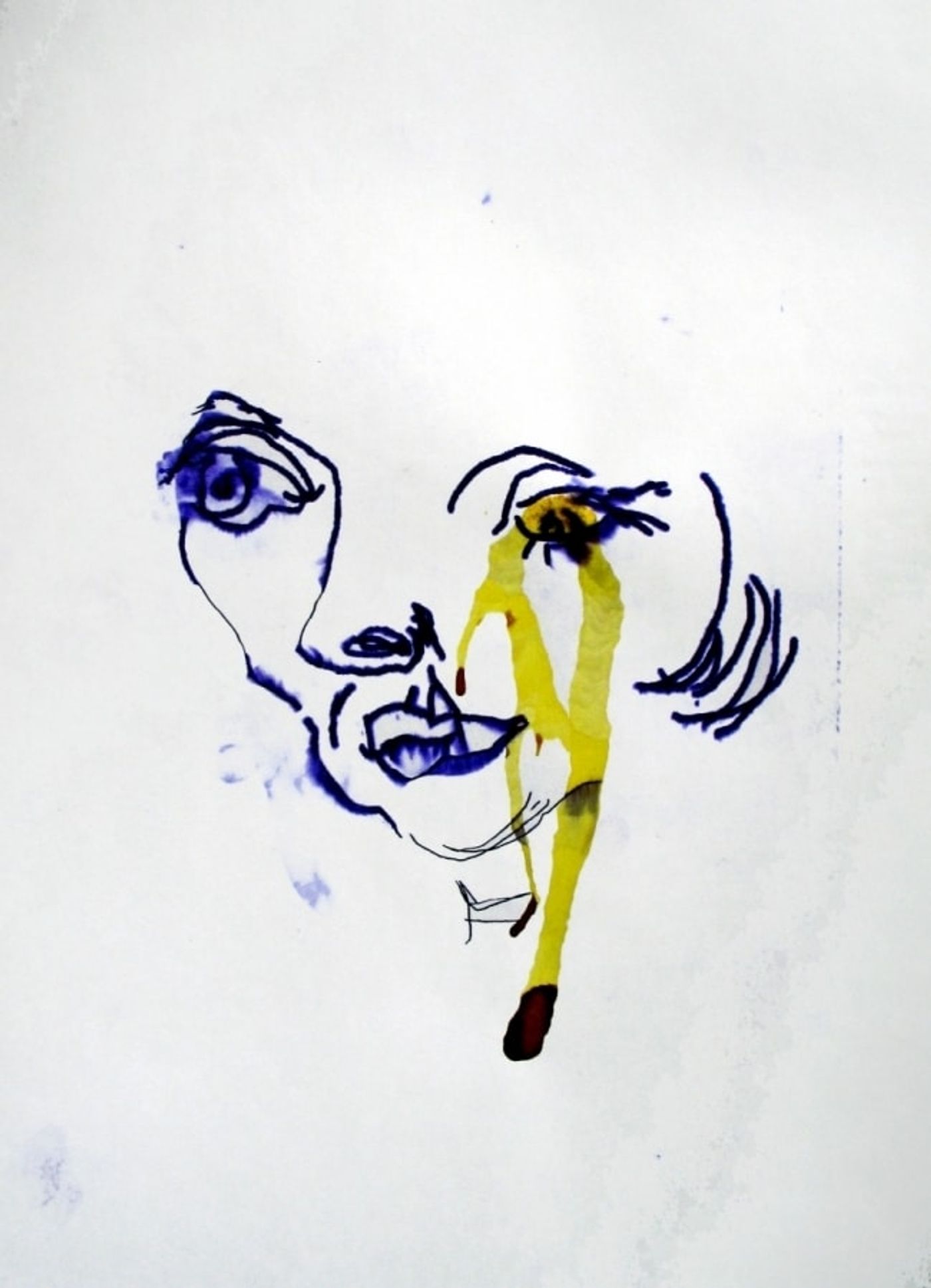 mimeograph carbon, alcohol, ink on paper
