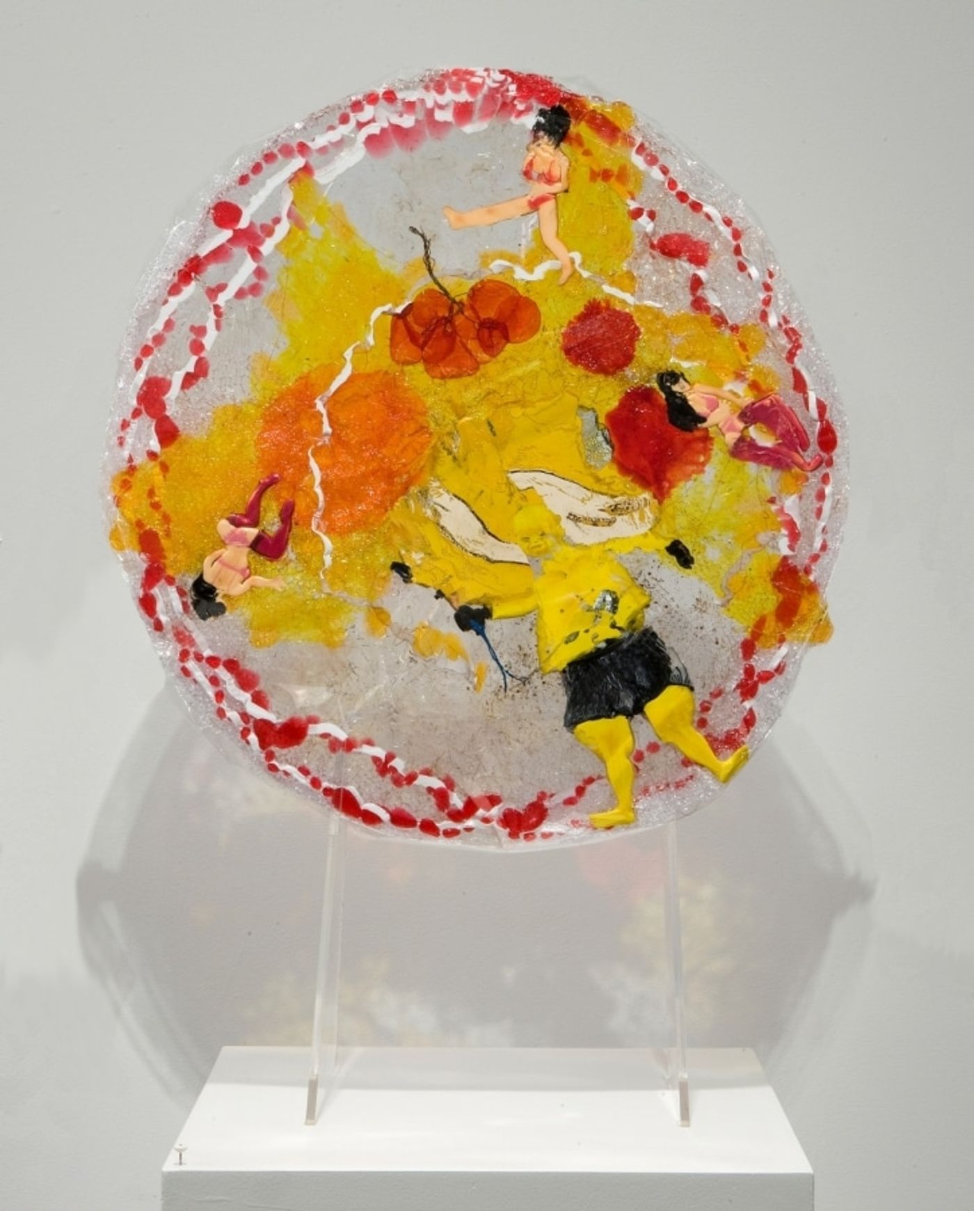 THREE VIRGINS IN PARADISE_______melted plastic / 44 x 46 x 1cm / 2012