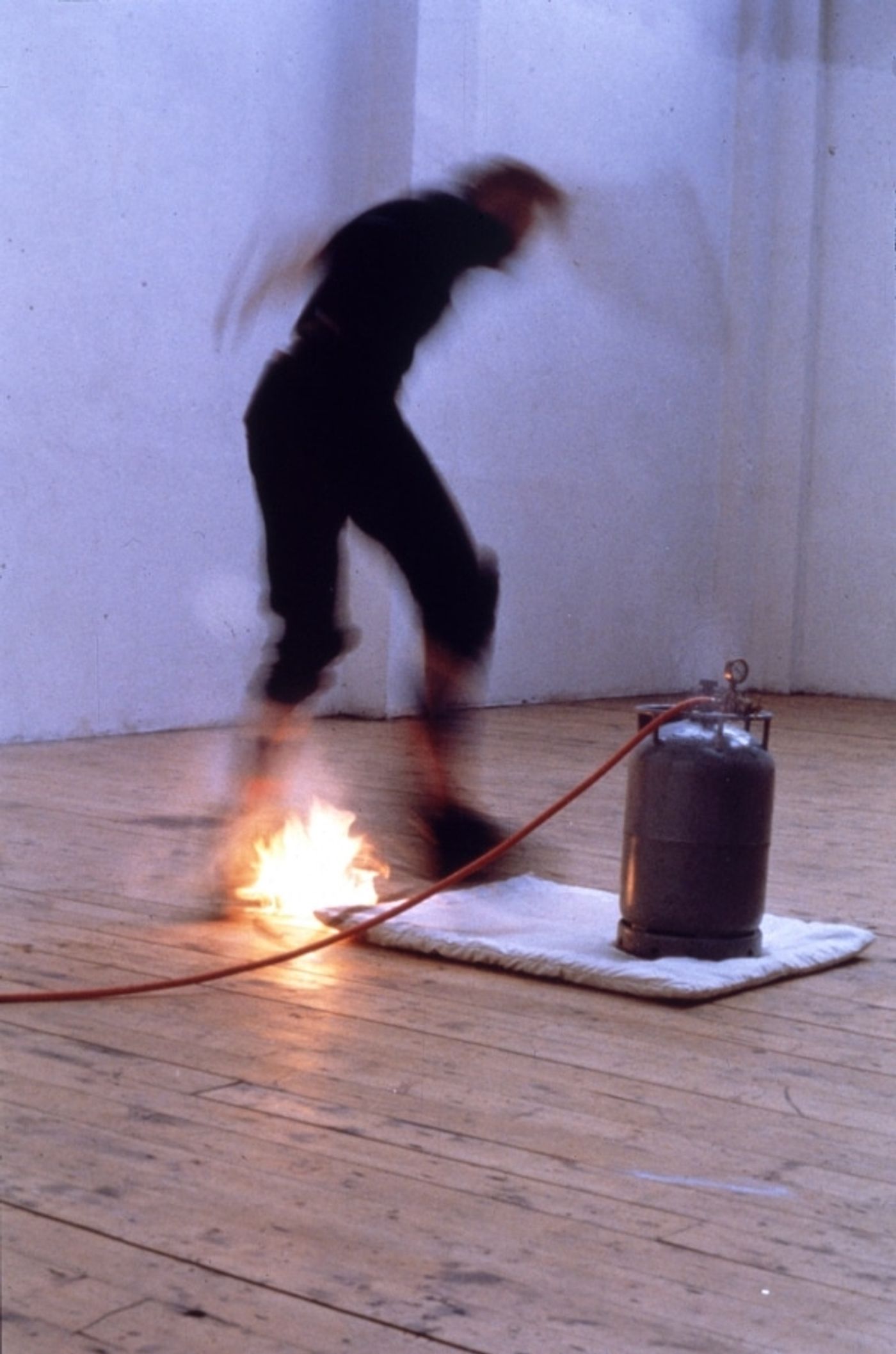 LANDSCAPE WITH INCIDENT_______bronze soled shoes heated to flash point / Oceaan Gallery Arnhem The Netherlands / 1993