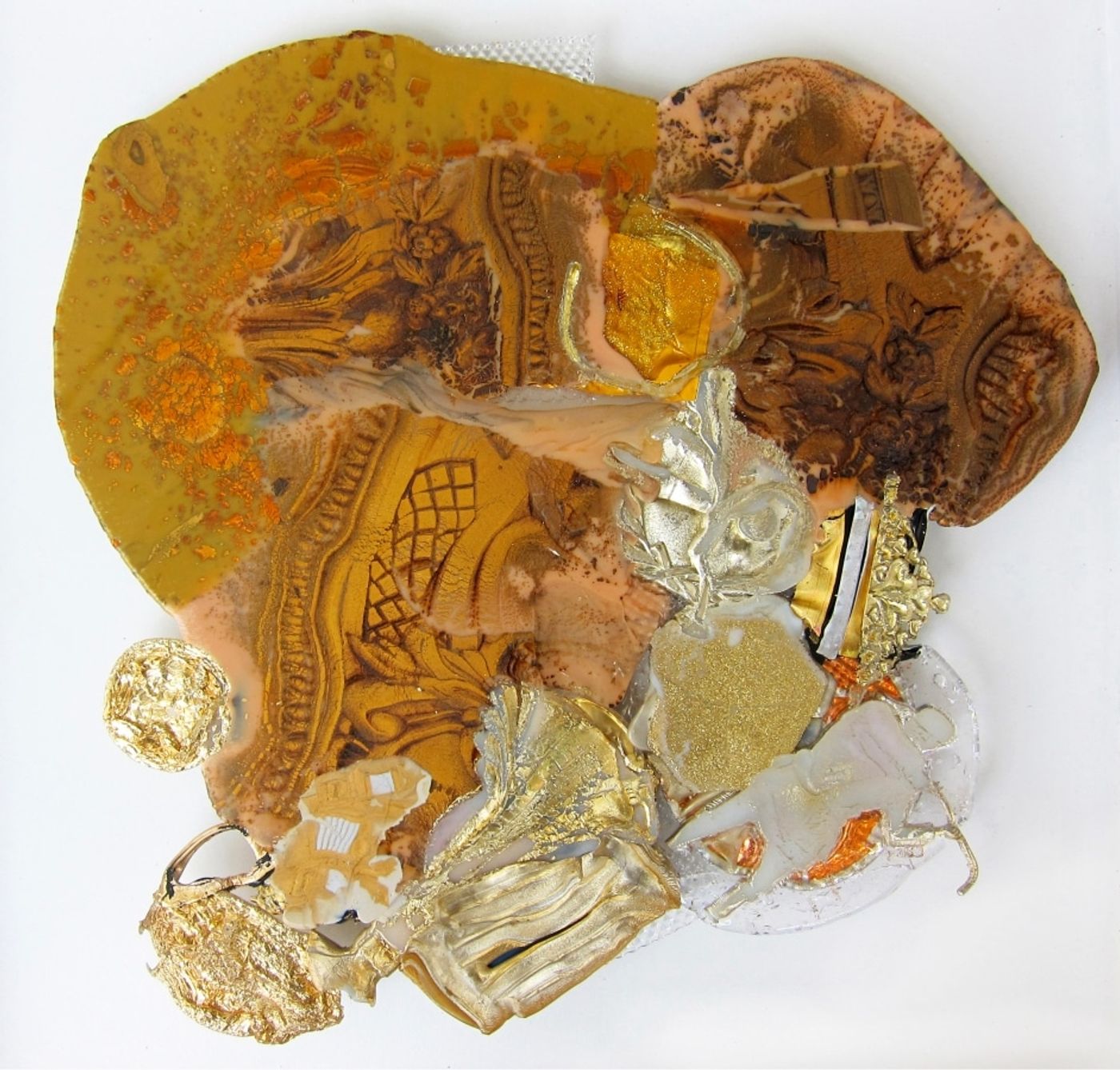 WAKE INITIATED LUCID DREAM GOLD_______melted plastic / 71 x 50 x1 cm