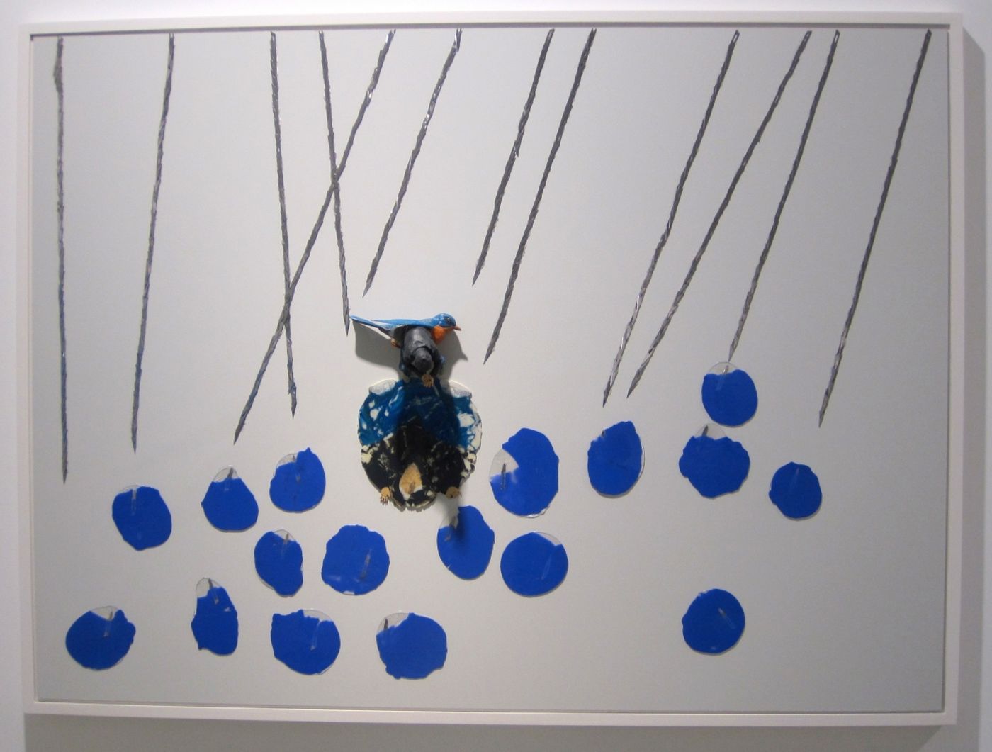 BLUE BIRD SYNDROME: TWILIGHT_______90 x 122 cm, scalpel blades, melted plastic on aluminum composite panel