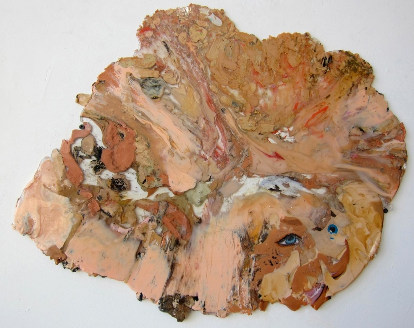 MIRROR MIRROR ON THE WALL_______melted plastic, mirror parts / 54 x 64 x 1 cm / 2011